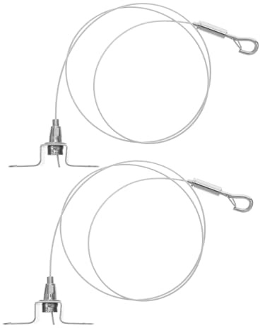 LIFKOME 2 Piezas Cable Colgar Acero Inoxidable con Longitud Ajustable Kit Cable Metálico Seguro para Marcos de Fotos Lámparas y Decoración Hogar Oficina