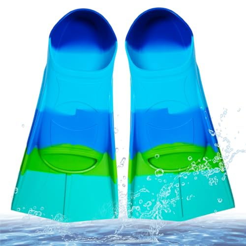 Aletas de natación para niños, 100% silicona, aletas de entrenamiento, aletas de natación para niños y adultos, entrenamiento de agua abierta, snorkeling