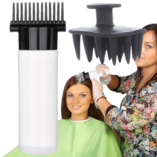 Bottiglia Applicatore Con Pettine Per Radici Massaggiatore Per Cuoio | Applicatore A Pettine Per Olio Bottiglia Multifunzionale Dispensatore Olio Con Pettine Per Ragazze Donne Tintura E