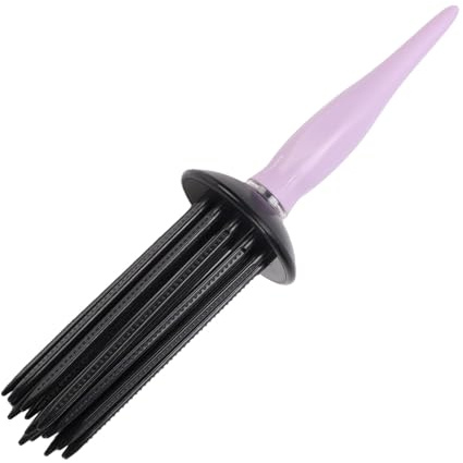 Peine voluminizador de aire para rizos y ondas, herramienta de peinado ligera compatible with secador, 17 dientes desenredantes, ABS morado, ideal para viaje