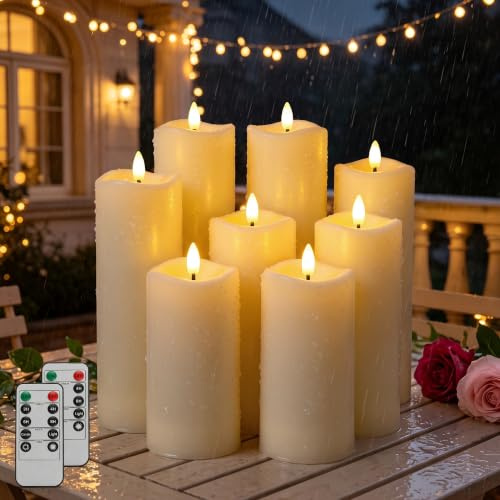 Ketom Velas LED Decorativas, Velas LED Efecto Llama Exterior, 8 Piezas