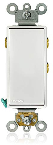 Leviton 15 Amp, 120/277 Volt, Decora Plus Rocker, Single-Pole Double Throw, Center Off, Maintained Contact, 5685-2W, White