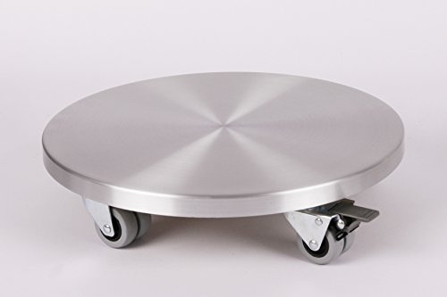 Möbelroller/Pflanzenroller (Profi) Ø 40 cm, ALU, 300kg, Doppelrollen + Bremse, Marke: Szagato, Made in Germany (Design-Pflanzenroller Transportroller Rollbrett)
