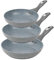 Salter COMBO-6441 3 Piece Non-Stick Frying Pan Set, 20/24/28cm, Bakelite Handle, Marble Collection, Induction Hob Suitable, Dishwasher Safe, PFOA Free, Use Little or No Oil, Forged Aluminium, Grey