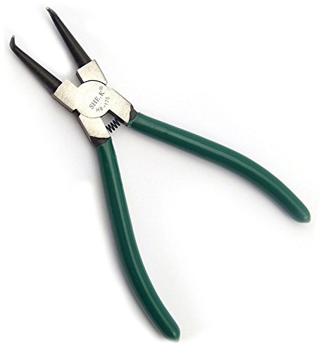 Pince courbée pour circlips/rondelles/anneaux de sécurité 125 mm