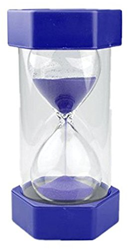 EQLEF 16cm Clessidra, 60 Minuti Clessidra Bambini Timer di Sabbia Clessidra Orologio Timer per Classe Cucina Giochi Ufficio Decorazione (Blu, 60 Minuti)