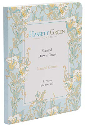 Hassett Green London Duftende Schubladeneinlagen Duftrichtung Natürliche Baumwolle Pack mit 6 Bögen Größe 600 x 400 mm