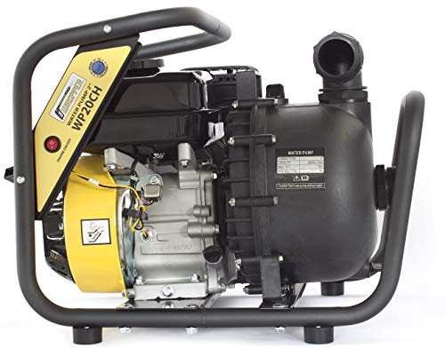 Pompe à eau propre et chimique portable 60 000 l/h hauteur de refoulement 30 m moteur essence 4 temps 3600 tr/min accessoires inclus WASPPER WP20CH-P