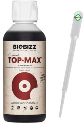 Weedness BioBizz Top Max 1 Litros - Fertilizante Natural Crece Cultivo de Tomate Líquido Orquídeas Líquidas Bonsái Orgánico NPK