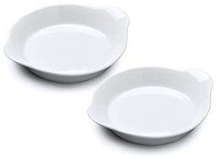 WM Bartleet & Sons 1750 TSET146 Lot de 2 Gratins Ronds Traditionnels Porcelaine Plat de Cuisson et Cuisson 15cm - Blanc