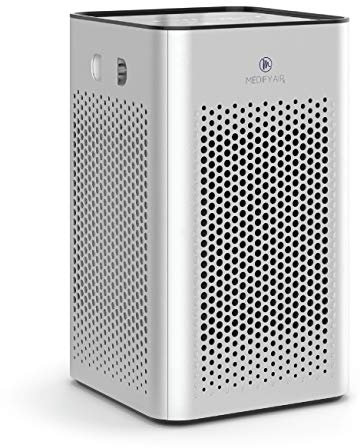 Medify MA-25 Air Purifier with H13 HEPA filter - a higher grade of HEPA for 500 Sq. Ft. Air Purifier | Dual Air Intake | Two '3-in-1' Filters | 99.9% removal in a Modern Design (1-Pack, Silver)