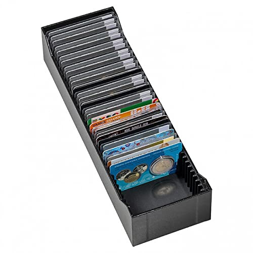 Leuchtturm 365163 LOGIK arkivlåda för 40 guldstänger i blisterförpackning eller CoinCards, horisontellt, svart