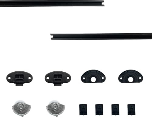 Evotrade Schiebetürsystem für Möbeltüren Junior1 – Schiene 2 Meter – maximale Höhe 120 cm – für 1 oder 2 Türen – optionale Dämpfung (1 Tür mit Soft-Verschluss, schwarze Schiene)