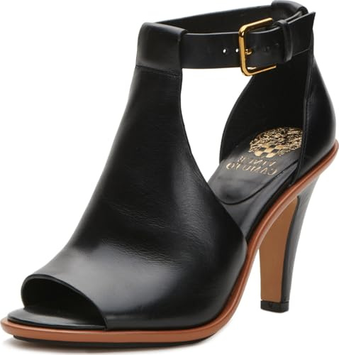 Vince Camuto Women's Frasper Buckle High Heel Sandal, Black, 6.5 M