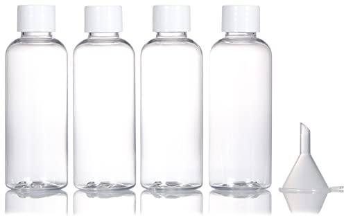 Flacon Vide Voyage 80 ml,Lot de 4 Rechargeables en Plastique Transparent Vide Avec Couvercles à vis pour articles de toilette, savon, shampoing et après-shampooing