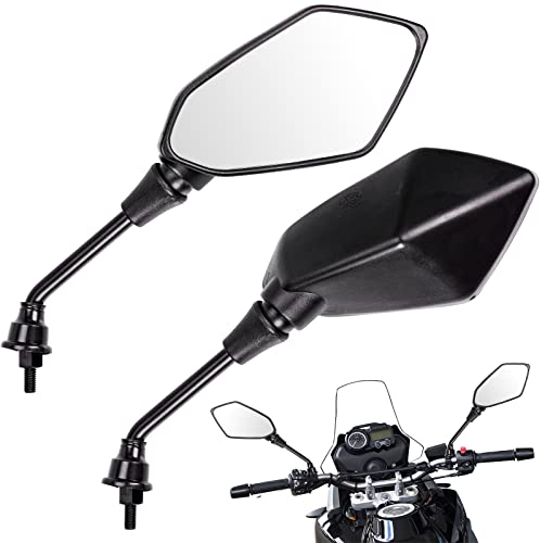 Rétroviseurs Moto Rétroviseur Scooter Universel Rétroviseurs Latéraux Rétroviseur Latéral avec Boulon 8 MM pour Moto Vélo Cruiser (Noir)