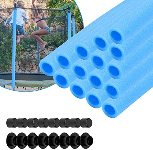 Daromigo Tubes en mousse de trampoline - 92 cm - Protection universelle pour trampoline de jardin - 16 housses en mousse pour trampoline de jardin - Accessoires de rechange avec capuchons