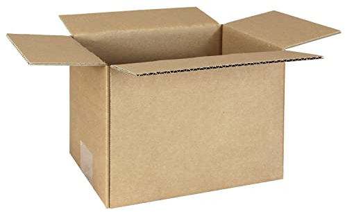 smiley pack 100 Stück Faltkartons 190 x 150 x 140 mm KK20 braun | Versandkarton aus Wellpappe 1 wellig – Verpackungskartons Pappkarton Versandbox Paket Päckchen