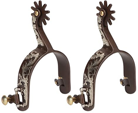 banapoy Pferdesporen, 2 Stück Stahl-Pferdestiefel-Sporen Western Cowboy-Sporen, Vintage Bronze-Pferdesporen für Pferdetraining