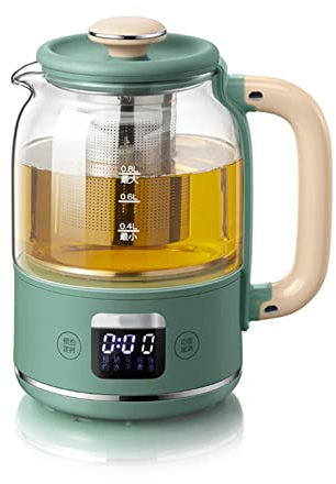 Bouilloire électrique Bouilloire en verre, Bouilloire électrique en verre Pot de santé vert rétro 0,8 litre Ménage Bouilloire électrique Cuisson rapide Théière en verre Pot de santé Bouilloire portabl