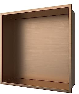 ALONI Wandnische Edelstahl Kupfer gebürstet 30,5x30,5x10 cm | rostfrei, Einbau-Duschnische, Badezimmer Ablagefach, Unterputz rechteckig, langlebig & pflegeleicht