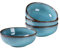HENXFEN LEAD ensaladeras, 530ml sopera de cerámica, fruteros de porcelana para 4 personas, Azul cielo