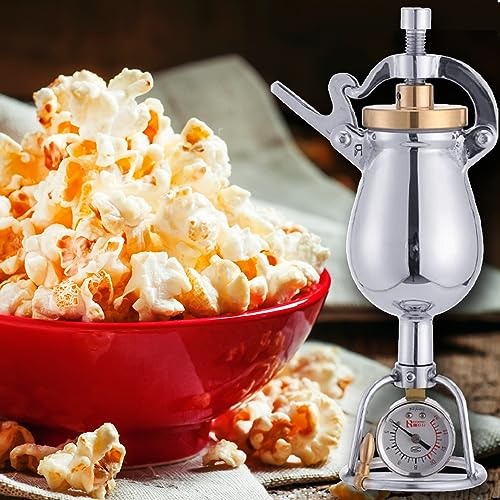 WTTTTW Popcorn Maker Machine Old-Fashioned Popcorn Popper, 304 Stainless Steel Popcorn Pot, Nostalgia Stovetop Popcorn Maker Forgift for Girlfriends Party