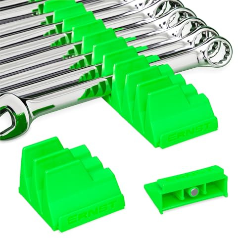 Ernst Manufacturing Wrench Pro - Modular Wrench Organizer for 40 Tools with Magnetic Base (Green) - Made in The USA