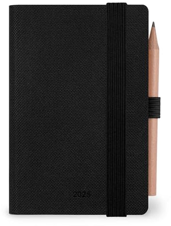 Legami - Mini Tageskalender 2025, 12 Monate Mini, Adressbuch und Bleistift im Lieferumfang enthalten, Gummibandverschluss, Tagebuch von Januar 2025 bis Dezember 2025, aus FSC-zertifiziertem Papier,