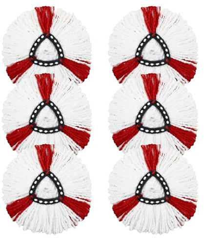 6 Pièces Têtes de Rechange pour Veleda Serpiere, pour Vileda Recharge Serpillère de Remplacement en Microfibres, Compatible pour Vileda Turbo 2en1 Mop, pour Vileda Serpillière Pièces de Rechange