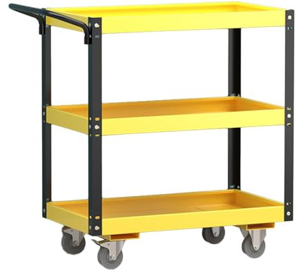 YCOVSFP 3-stufiger Werkzeugwagen Mit Rädern, Robuster Werkzeugwagen Mit Rädern, Werkzeugaufbewahrungs-Organizer for Zuhause, Garage, Lager, Werkstatt, Reparaturwerkstatt