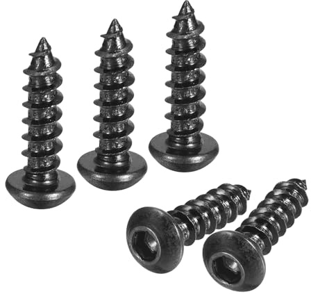 QUARKZMAN M6 x 20mm Selbstschneidende Innensechskantschrauben 25 Stück Innensechskant Rundkopf Schraube Kohlenstoffstahl Bohrschrauben Flachkopf Maschinenschraube für DIY Holz Hardware