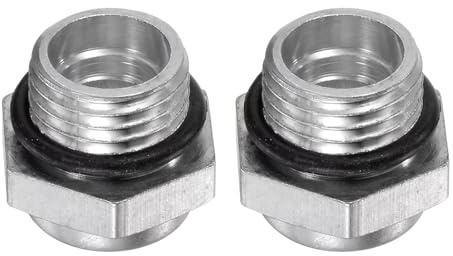 QUARKZMAN 2Pz Vetro Spia Olio Compressore Aria G1/4 Filettatura Maschio Indicatore Plastica Livello Vista Liquido Lega Alluminio Testa Esagonale Finestra con O-Ring Aria Raccordi, Argento