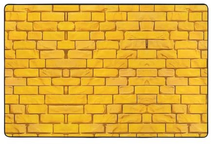 Gelbe Ziegelteppiche für Schlafzimmer – Haustürmatte Außeneingang, waschbarer Teppich, Vorleger 22,9 x 30,5 cm für Wohnzimmer