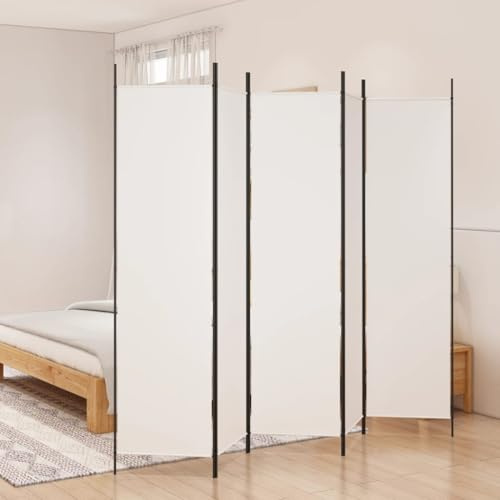 TREISL Biombo para dormitorio, color blanco, 250 x 200 cm, de tela, divisor para espacios privados, protege la privacidad, la pared de fondo, biombo para casa, estudio, oficina, fácil de almacenar