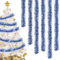 Espumillón de Navidad, shallyong 5 Piezas Guirnaldas Navideñas, Espumillón Guirnalda 2M, Guirnalda Brillante, Decoraciones Navideñas, para Decorar Árbol de Navidad Boda Fiesta (Blau)