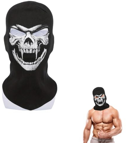 GIEEU Totenkopf Mask,Sturmmask Totenkopf,Skelett Maske,Halloween Skelett Maske,Winddichte Wärmende Kopfbedeckung,Gruselige Totenkopf Gesichtsmaske für Kostümpartys