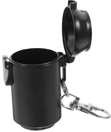 SOLUSTRE Cenicero Coche Portátil de Bolsillo con Tapa, Gran Capacidad, Plástico Negro, Adecuado para Viajes al Aire Libre y Oficina