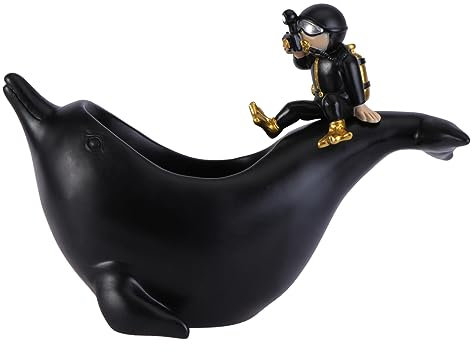 MAGICLULU Key Storage Box Diver Design Foldable Small Storage Resin Ornament Home Office Decor Elegant