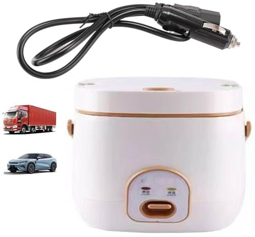 Olla Arrocera para Camion 24V y automóviles 12V,Coche Portátil Olla Arrocera,Multifuncional Mini Rice Cooker,para Viajar, Acampar y Hacer picnics,24V/Truck