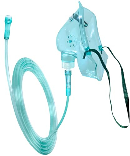 STAYPROTECH Maschera per ossigeno con tubo lungo 2,1 m, aumenta l'ossigeno e migliora la terapia dell'ossigeno, vestibilità comoda, cinturino regolabile e materiale in PVC morbido. Maschera per