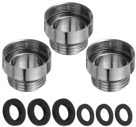 QUARKZMAN 3Pcs Kit D'Adaptateur Pour Robinet, Femelle 0.79in Vers Femelle 0.91in Adaptateur D'Aérateur En Acier Inoxydable Pour Évier De Cuisine Pour Connecter Tuyau D'Arrosage, Filtre À Eau