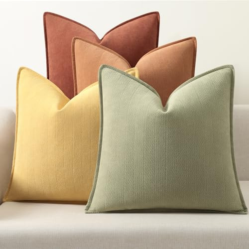 ZWJD Kissenbezug 40x40 4er Set Chenille Kissenbezüge Sofakissen Kissenhülle mit elegantem Design, Weiche und Luxuriöse Dekorative Dekokissen für Couch, Bett und Heimdekoration
