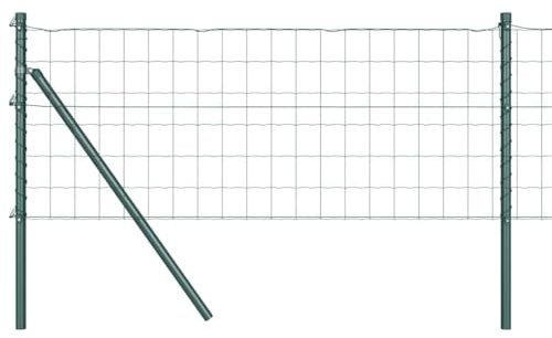 vidaXL Stängsel med stolpe Grön 0,6 x 10 m Stål och PVC, Trädgårds- och terrassstaket, moderna utomhuspaneler, hållbart skydd, stiligt avskildhet, praktisk set