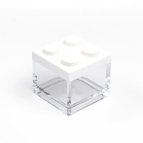 Manzoni Home - Contenitori Mattoncino - Set da 24 Pezzi colore Bianco - Ideali come Bomboniere per Matrimoni, Feste di Laurea e Decorazioni Creative - Made in Italy