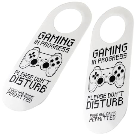 Pack Of 2 Gaming In Progress Dont Disturb Door Signs For Bedrooms And Shared Apartments Game Room Door Hanger Decors