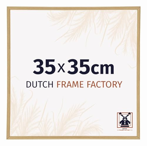 Dutch Frame Factory - Marco foto 35x35 cm Haya Luz - Plástico | Marco de foto, Cristal acrílico antirreflejos, Montaje en pared, Apta para fotos, pósteres o puzles, Made in Holland