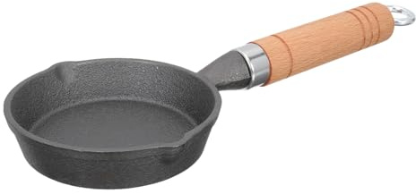 Gatuida Sartén de Hierro Fundido Mini Antiadherente con Mango Ergonómico Portátil para Huevos Panqueques y Barbacoas Cocina