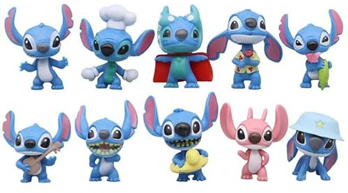 Stitch cake topper Figures Set 10Pcs Stitch cake decorations for Stitch party supplier birthday