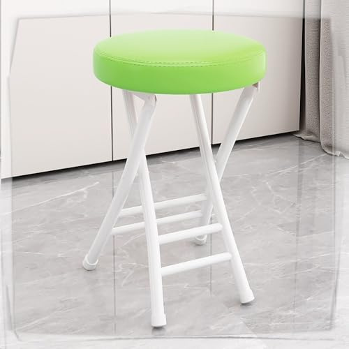 Sgabello pieghevole verde da 50,8 cm, sgabello da bar imbottito, design senza schienale per casa, cucina, campeggio all'aperto, seduta salvaspazio